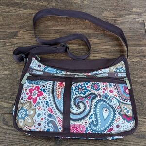LESPORTSAC Paisley Multicolor Printed Crossbody Bag Purse Travel